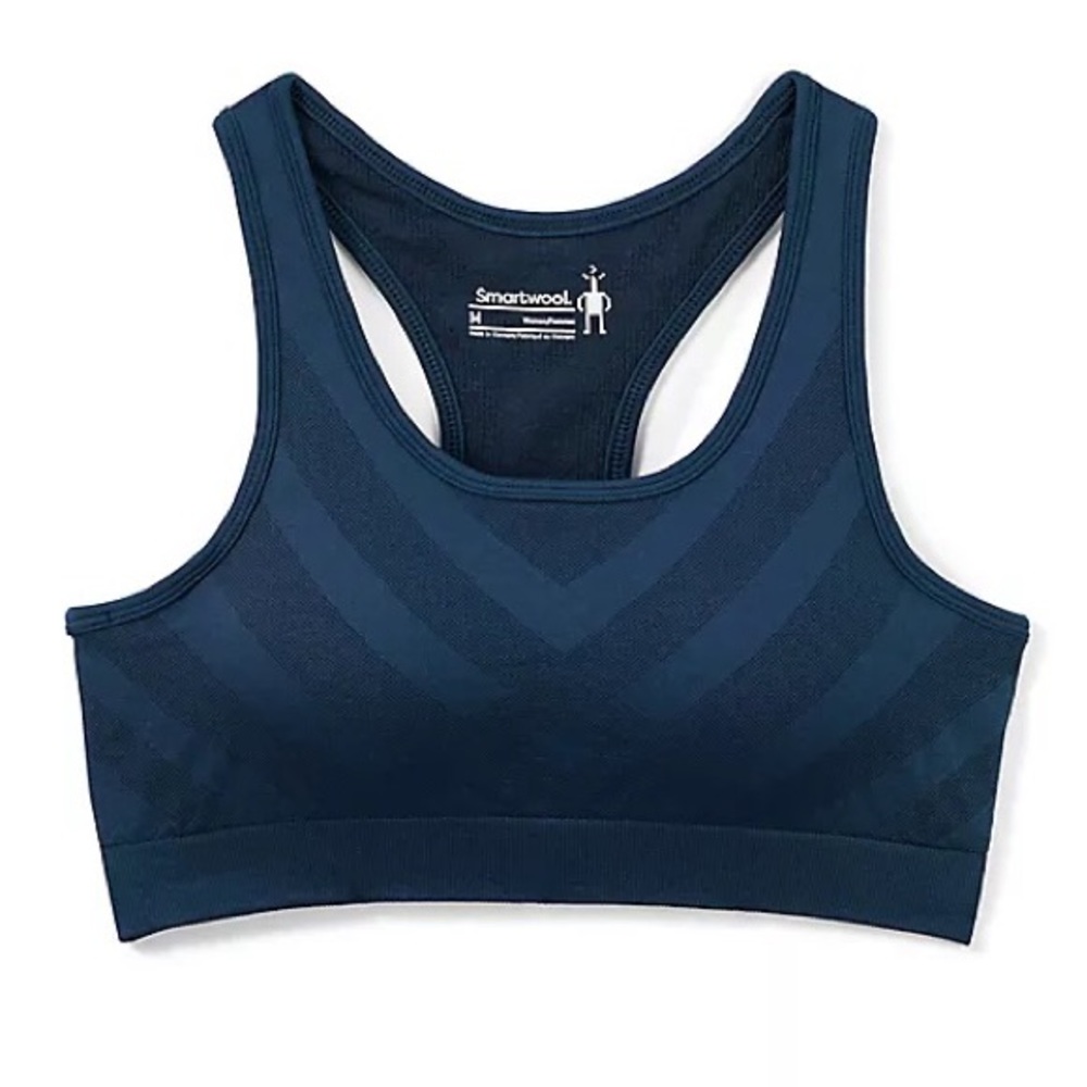 Smartwool Women's Merino Sport Seamless Racerback Bra, S, Twilight Blue